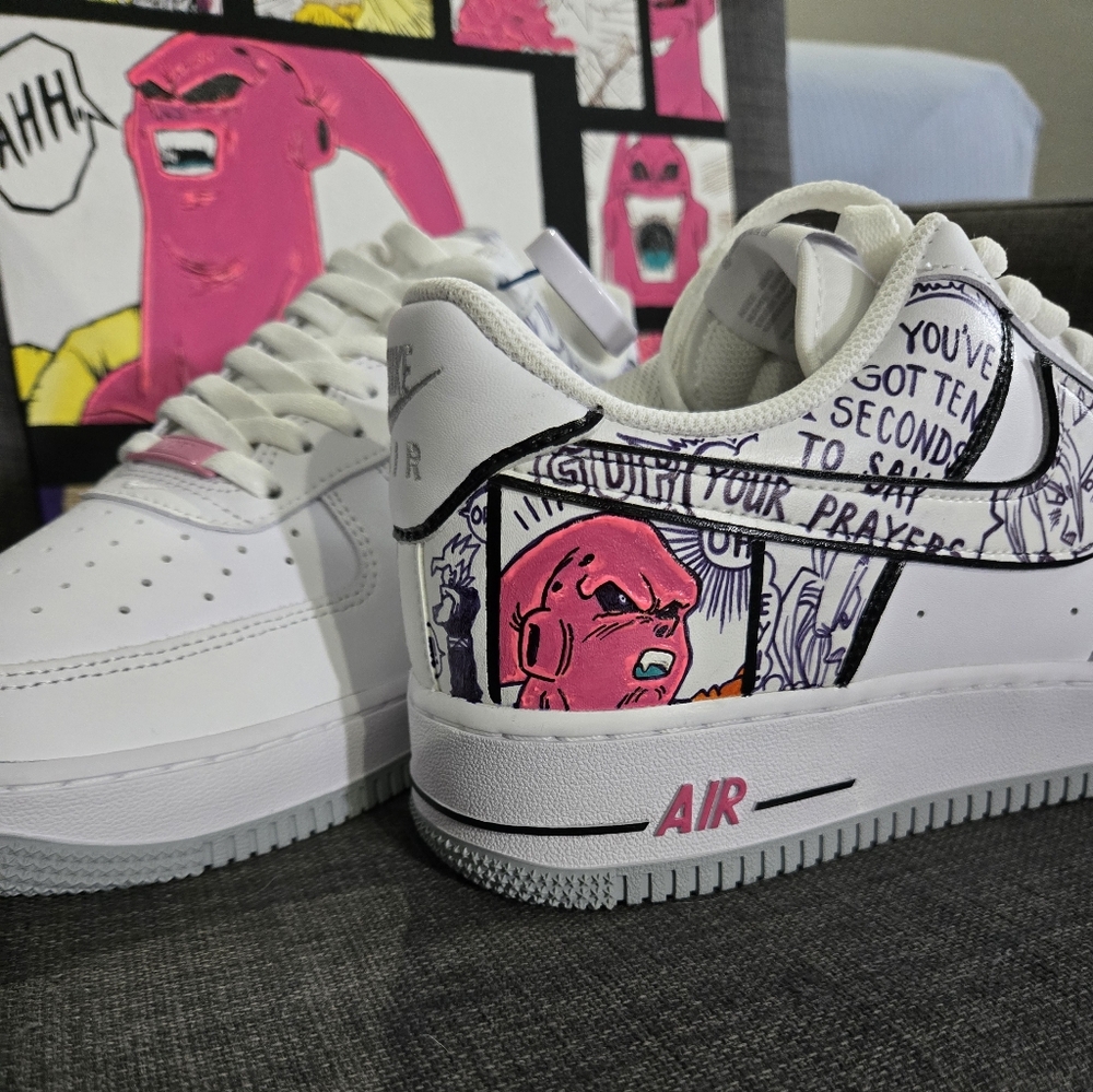 Custom Boo/DBZ Nike Air Force 1 White and Gray - Picture 9 of 15